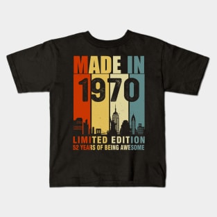 Made In 1970 Limited Edition 52 Years Of Being Awesome Kids T-Shirt